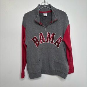 Victoria’s Secret PINK Alabama Crimson Tide Bling Boyfriend Half Zip Sweatshirt